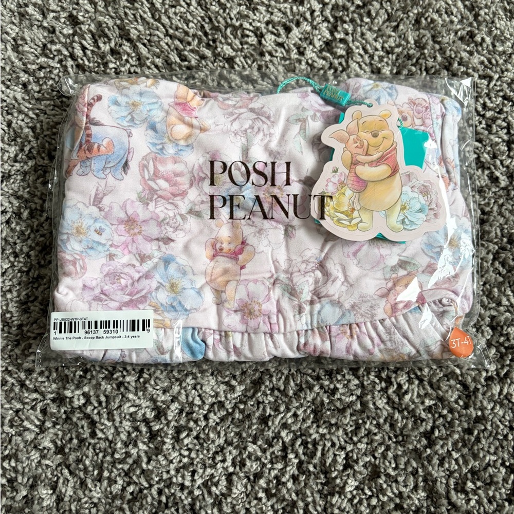Posh Peanut Pink Floral Winnie the Pooh Jumpsuit